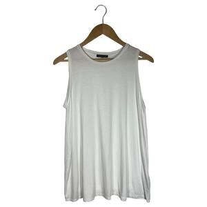 Eileen Fisher Top Womens S Round Neck Sleeveless Floaty Tank A Line White